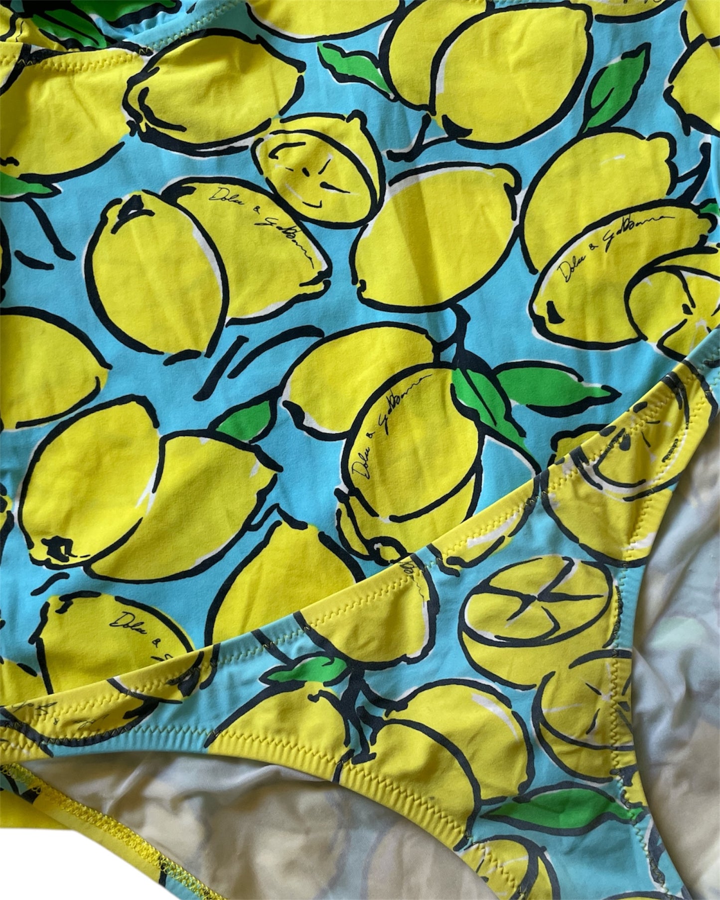 Dolce and Gabbana Lemon Print Tankini (S)