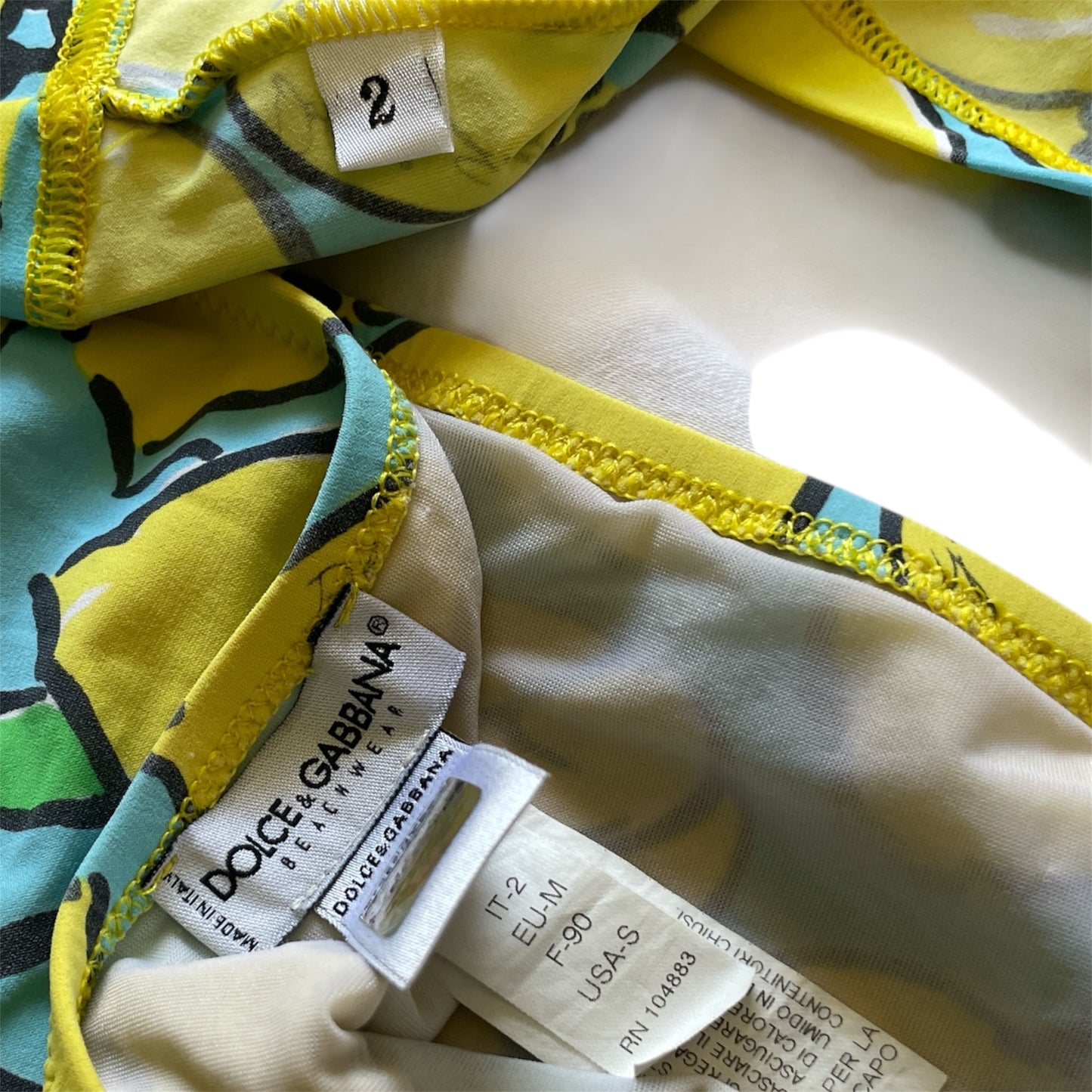 Dolce and Gabbana Lemon Print Tankini (S)