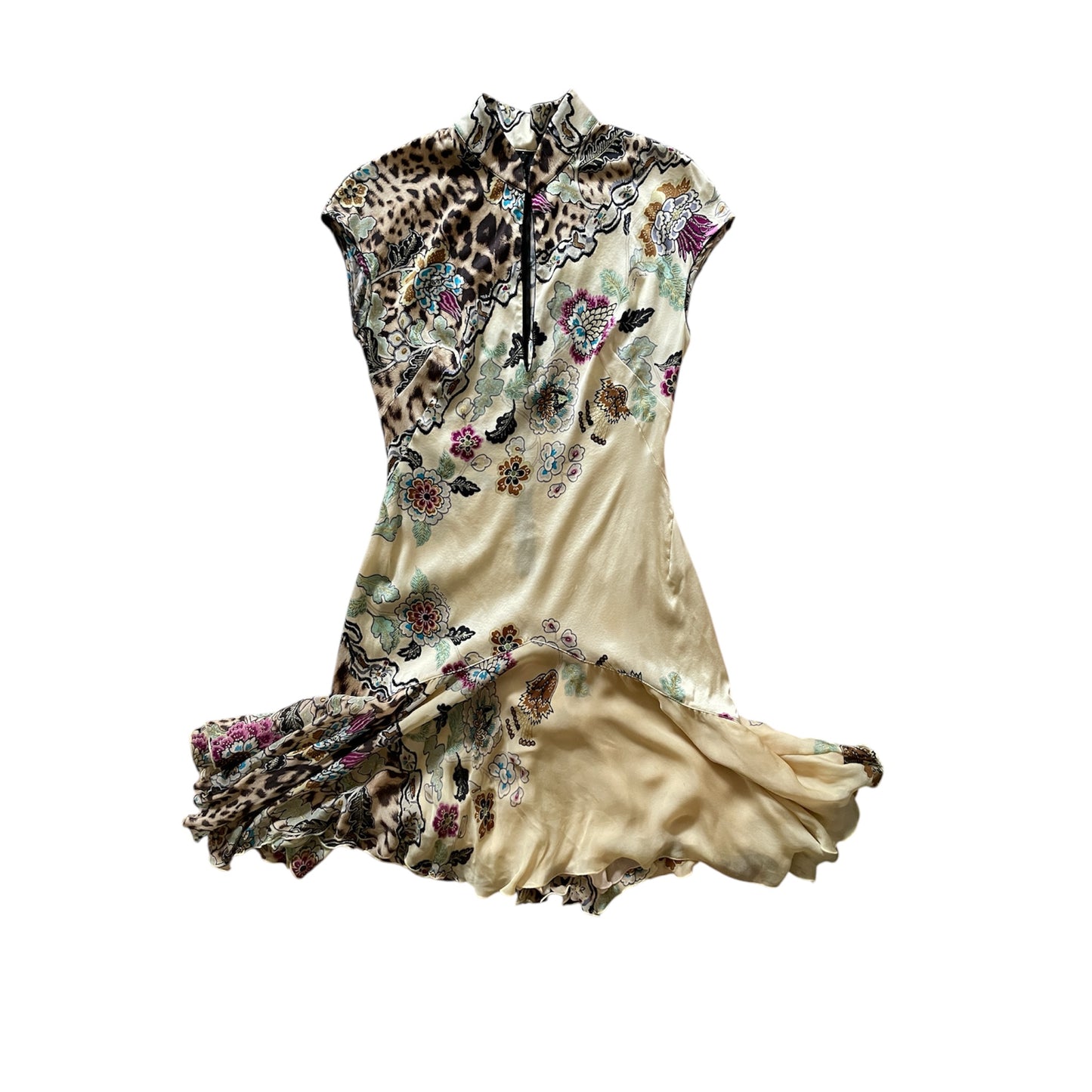 Roberto Cavalli ss 2003 Silk Cheongsam Dress (s)