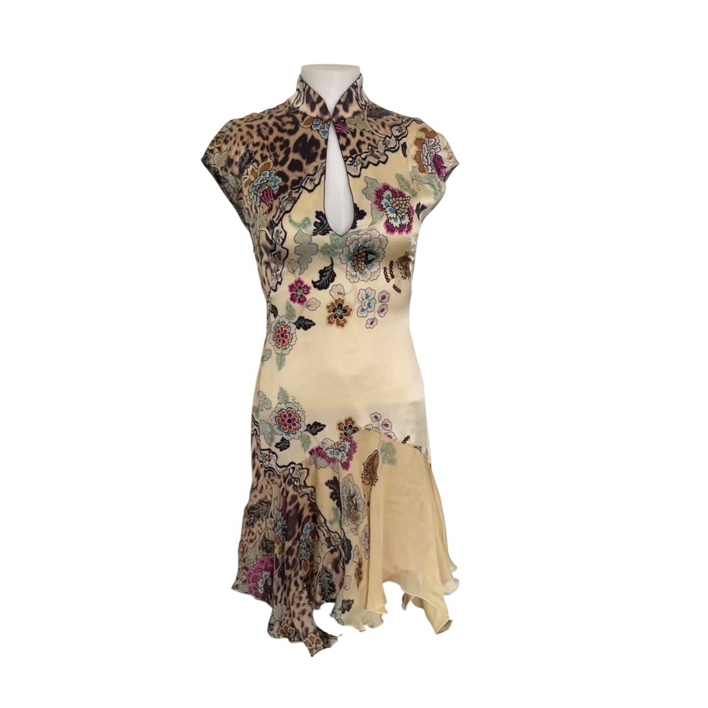 Roberto Cavalli ss 2003 Silk Cheongsam Dress (s)