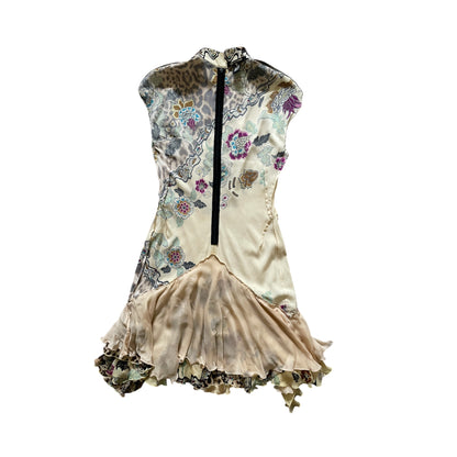 Roberto Cavalli ss 2003 Silk Cheongsam Dress (s)
