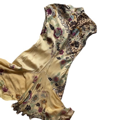 Roberto Cavalli ss 2003 Silk Cheongsam Dress (s)