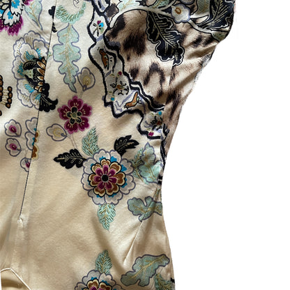 Roberto Cavalli ss 2003 Silk Cheongsam Dress (s)