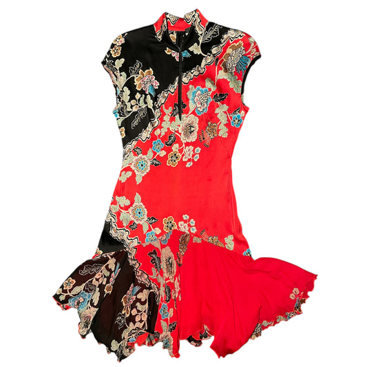 Roberto Cavalli ss 2003 Silk Cheongsam Dress (m)