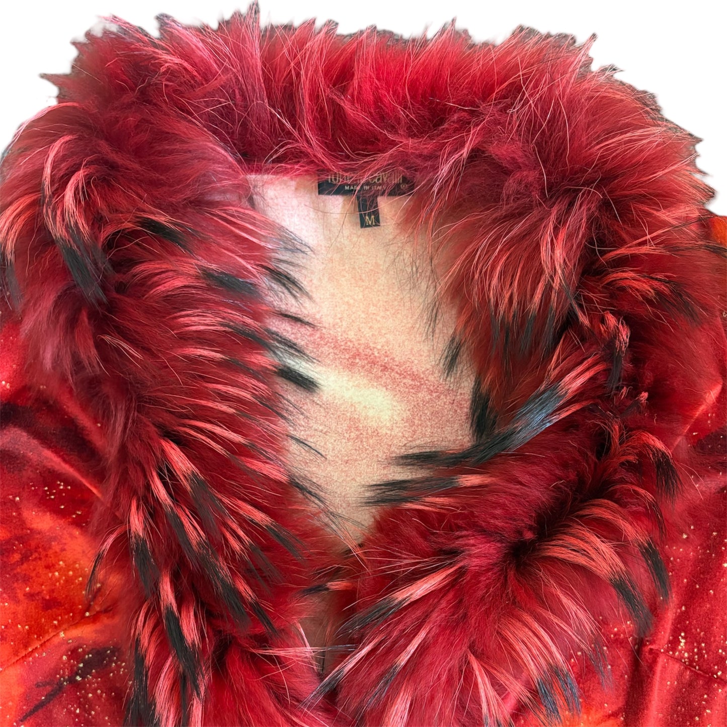 Roberto cavalli FW 1999 dress + fur cardigan