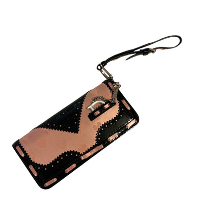 Dior D-Trick Satin/Patent Heart Print clutch circa 2004