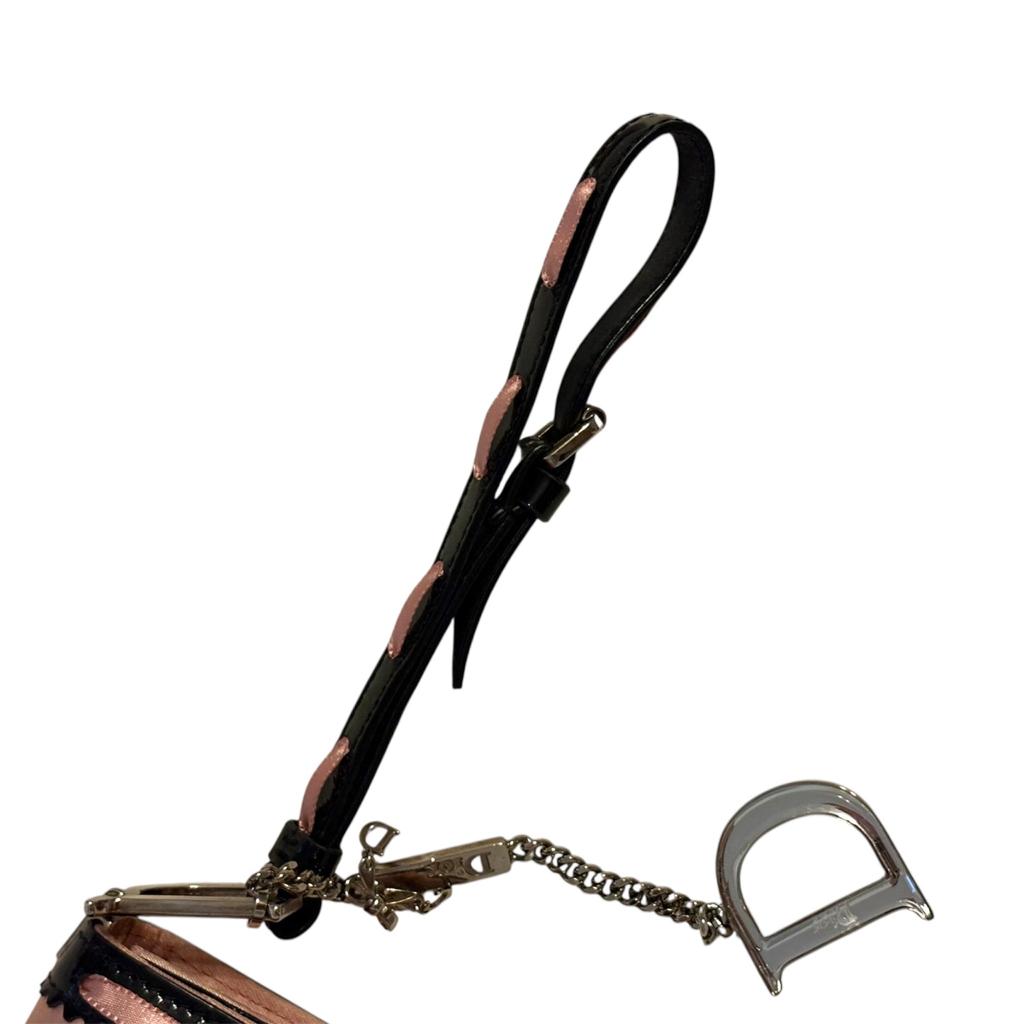 Dior D-Trick Satin/Patent Heart Print clutch circa 2004