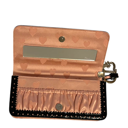 Dior D-Trick Satin/Patent Heart Print clutch circa 2004